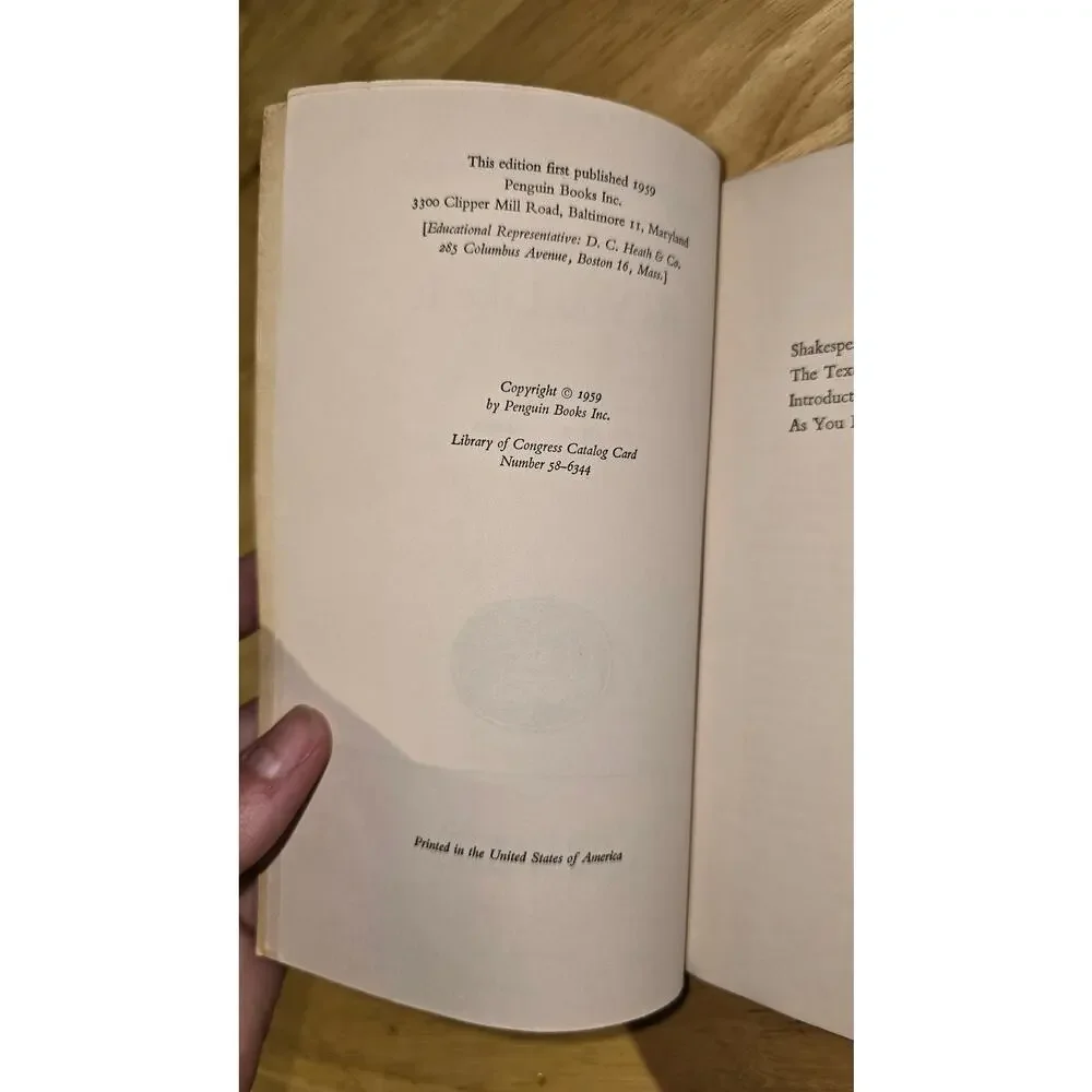 The Pelican Shakespeare First Edition As You Like It 1959